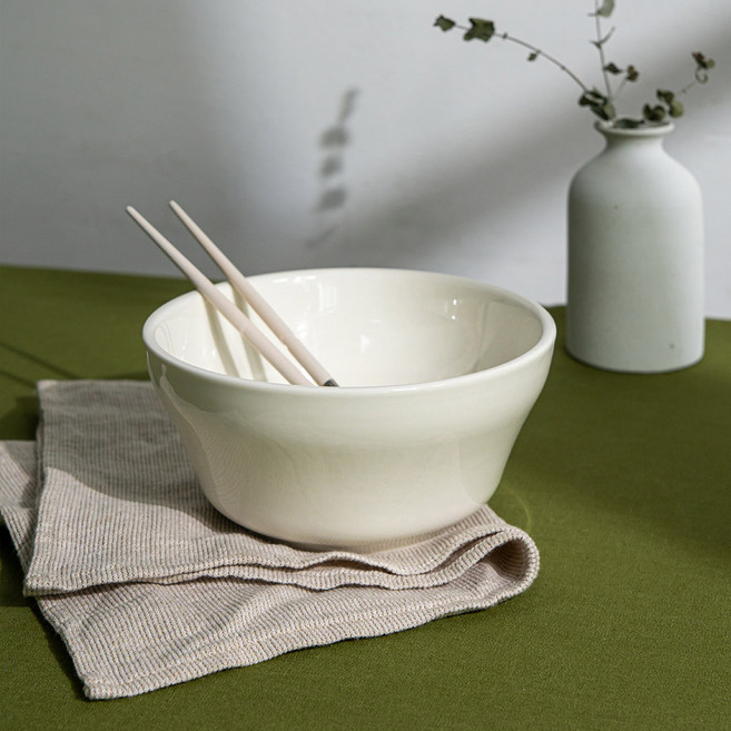 시라쿠스 뉴욕 킹스인 브랜드 예쁜 그릇 면기, 화이트(백지), 1개