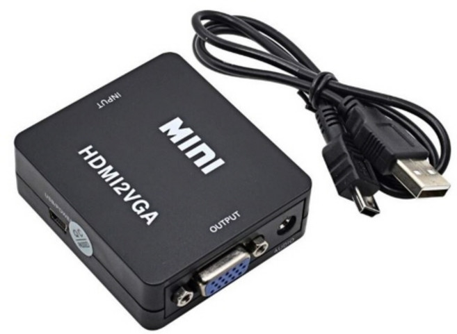 HDMI to VGA 변환 컨버터 - RGB 디지털 to 아날로그 영상 어댑터 - 오디오 출력 지원, 1개