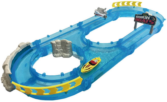Micro Quick Boats 軌道船滑水道組, 藍色, 1套裝