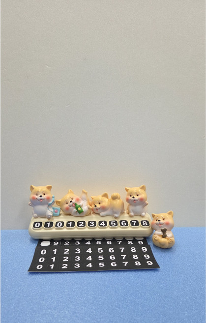 넘버링카 주차번호판 미니 강아지 피규어 차량 데스크 인테리어 겸용, 강아지 A, 1세트
