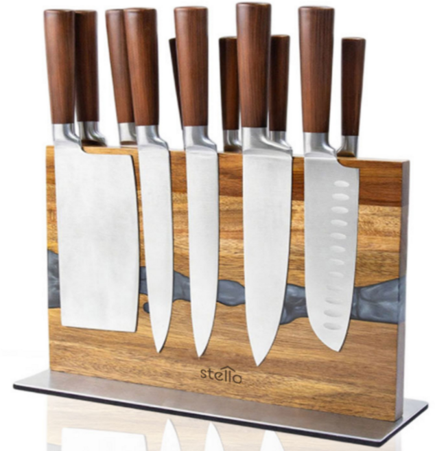 스텔로 물결 칼블럭 주방 자석 칼꽂이 칼걸이 거치대, 1개