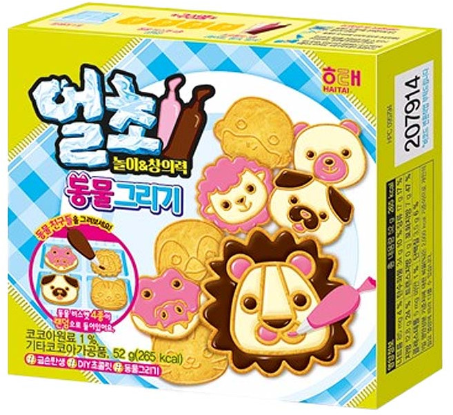 해태제과 얼초 동물 그리기 과자 52g 랜덤발송, 단품, 15개