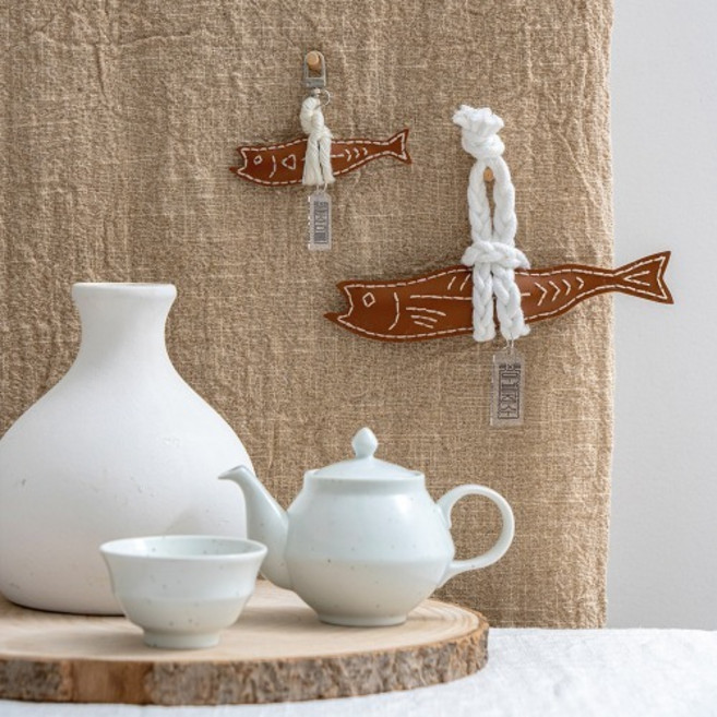 민화샵 가죽 액막이명태 만들기 가죽인형만들기 꾸미기 액막이북어 가죽공예 민속품 전통소품 DIY키트, 가죽 액막이 명태 만들기-대형, 대형