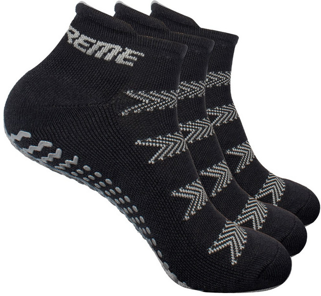 피트엑스 피트니스용 논슬립 스포츠 파일양말 3매세트 / 필라테스할 때나 일상생활에서도 절대 안미끄러져요, 블랙, 3개