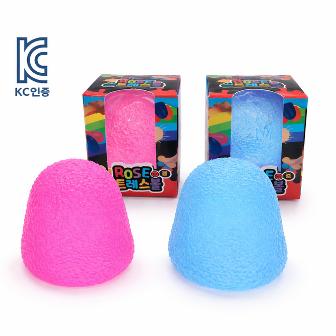KC인증 말랑이 로제 스트레스볼 정품 중형 2개입 쫀득이 스퀴시, 1개, 하늘색+분홍색