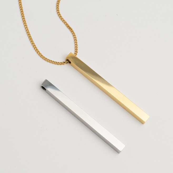 [엔비즈] 써지컬스틸 사각 스틱바 펜던트 48mm 써지컬 악세사리 부자재