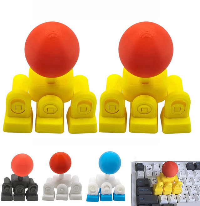 키보드조이스틱 오락실조이스틱 컨트롤러, 옐로우 레드, 2개, Zeekr