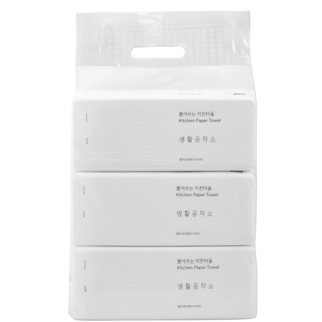 생활공작소 뽑아쓰는 천연펄프 키친타올, 100매, 3개