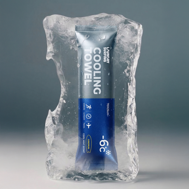 런드리서핑 쿨링타올 (중문) 5개입 (70cm x 25cm) 스포츠타올 아이스 쿨스카프, 1세트, 화이트