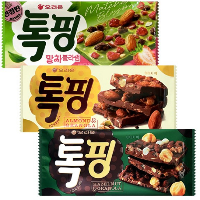 오리온 톡핑 (말차블라썸+아몬드그래놀라+헤이즐넛그래놀라), 1개, 129g