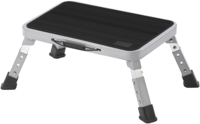 젤론 2세대 높이조절 접이식 계단 의자 그레이 휴대용 사다리, 1개