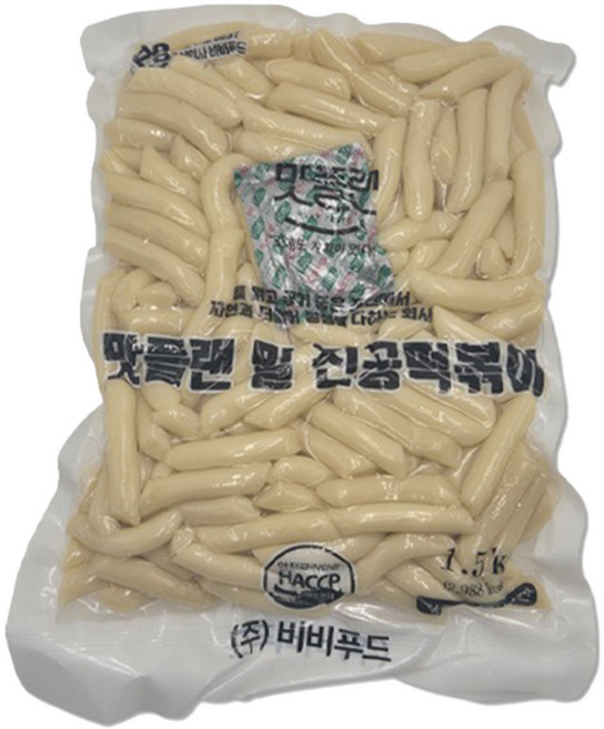 [낱개] 맛플랜 비비푸드 밀 진공 떡볶이 떡 (소) 1.5kg