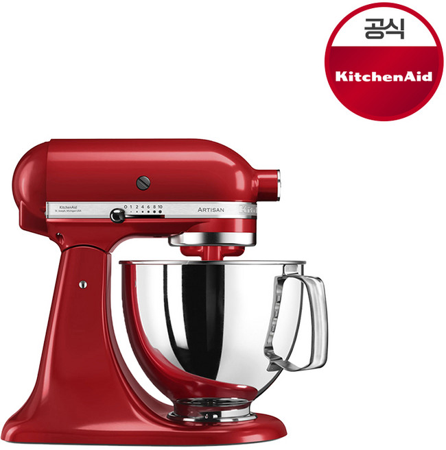 키친에이드 아티잔 4.8L 5쿼터 틸트헤드 스탠드믹서 엠파이어레드130(5KSM130WER)