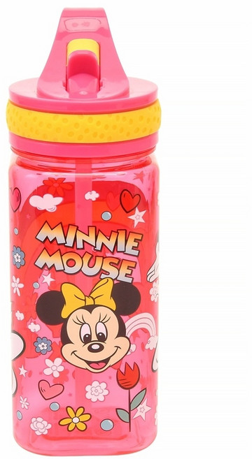 일본 디즈니스토어 미니마우스 데이지덕 투명 물병 워터보틀 retro pop 스퀘어 핑크 460ml, 1개