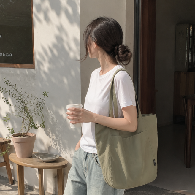 ON US 가벼운 에코백 숄더백 토트백 데일리 보부상 가방