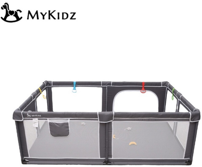 MyKidz 69公分高透氣遊戲圍欄, 1個, 深灰, 300D透氣圍欄140*200