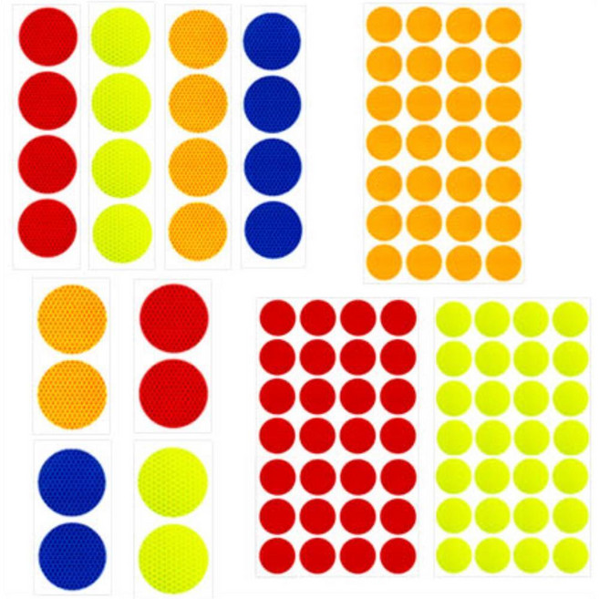 원형 반사리플렉터 반사 스티커 4장 1세트 고휘도반사테이프 반사판, 옵션01-2장1세트(블루), 1개