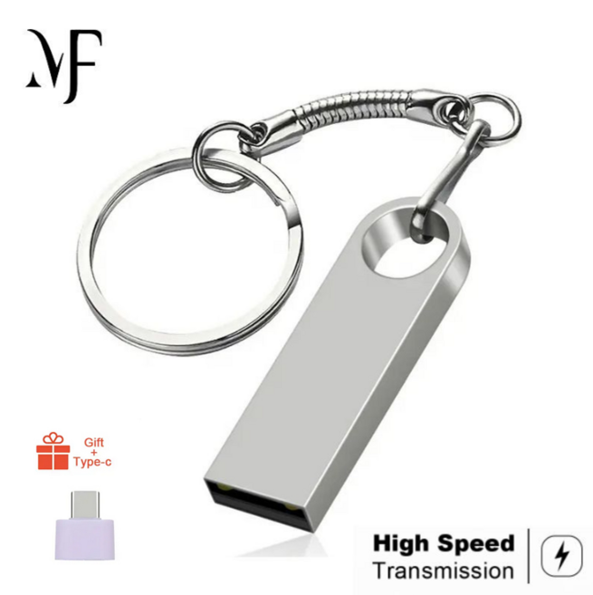 256 기가바이트 플래시 드라이브 2.0 듀얼 미니 드라이브 64 기가바이트 128 기가바이트 2 테라바이트 데스크탑 컴퓨터 안드로이드 전화, 1개, SILVER, 64GB