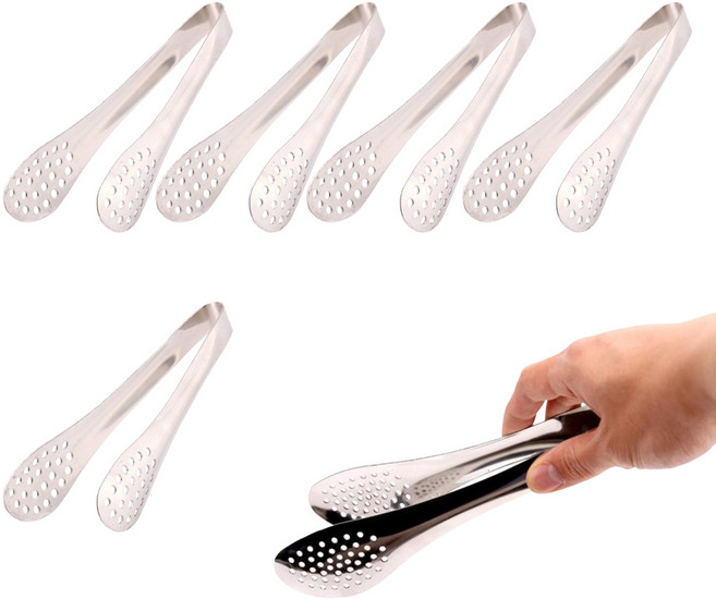 올스텐 타공 샐러드 집게 5개입 세트 업소용 빵집게, 5개, 미니사이즈 13cm