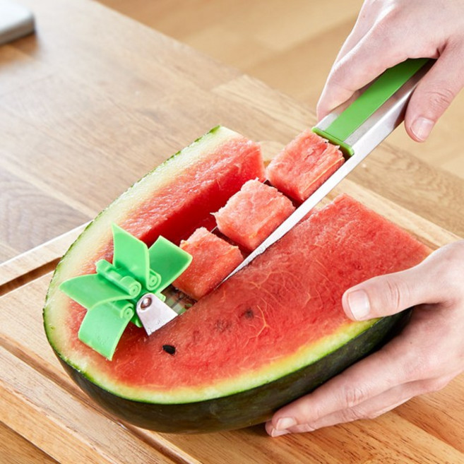 풍차수박칼 화채 수박칼 깍둑썰기 주방 인테리어 소품 디자인 아이디어 상품, 1개