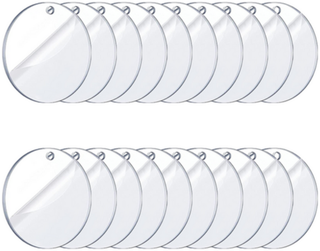 코히모 미술 공예 DIY 타공형 아크릴판 두께 2mm x 지름 75mm 4W061, 40개