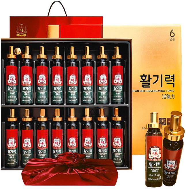정관장 6년근 홍삼정 활기력 16세트(홍삼농축액 비타민 함량) 320g 가정의달 추석 명절 부모님 여행 선물세트 1개, 20g, 16개