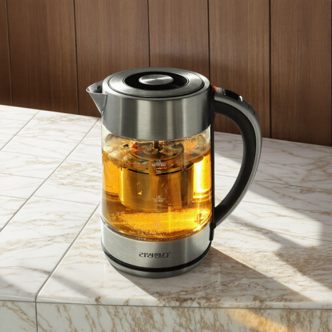 온도조절 스텐 커피포트 티포트 전기 주전자 1.7L, LS-1731T