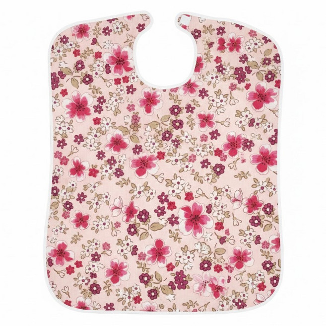 패션앞치마 성인턱받이 (기본형) 환자용 어르신 어른 요양원 노인 턱받이 요양원앞치마, 1개, 핫핑크