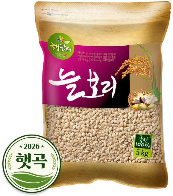 현대농산 국산 늘보리 겉보리쌀 꽁보리밥, 5kg, 1개