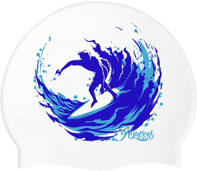 제이커스 실리콘 수모 수영모자 JPH4WH101C 빅 웨이브 화이트, 1개