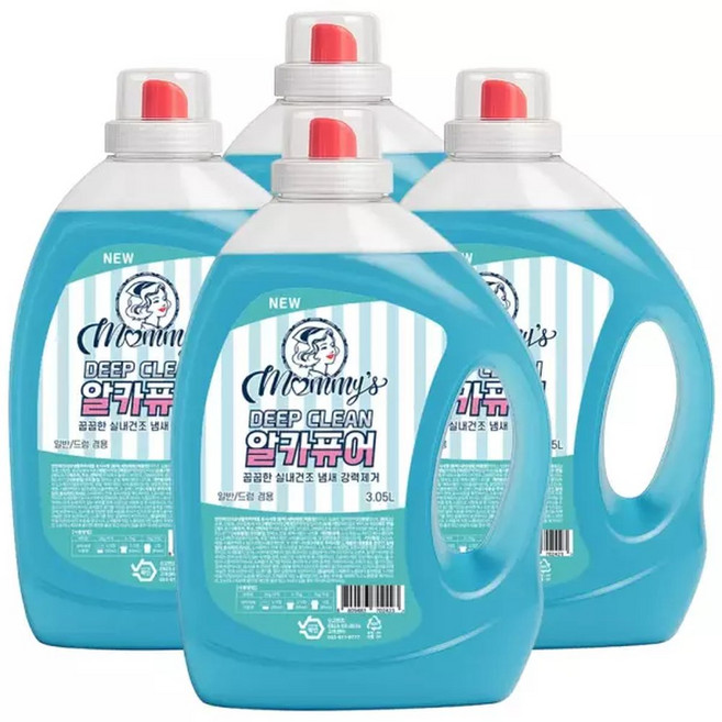 마미스 딥클린 알카퓨어젤 액체세제 3.05L 4개 알칼리 세탁세제 약알카리 찌든 때와 냄새 먼지까지 한 번에