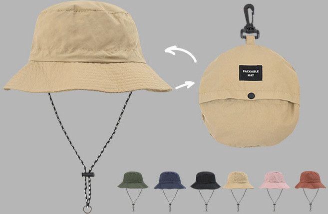 UPPERCUT 휴대용 초경량 버킷햇 패커블 접이식 아웃도어 캠핑 모자