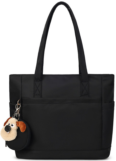 여성 노트북 가방 충격보호 심플 패션 통근 대용량 숄더백 서류가방, 블랙