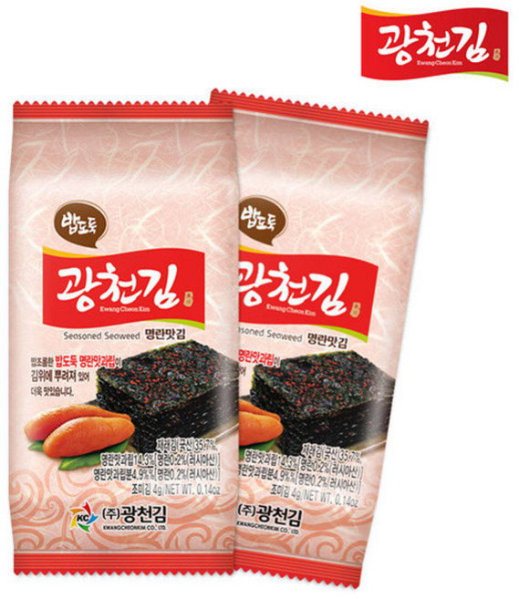 [광천김] 밥도둑 명란알 도시락김 4g x 120봉, 120개