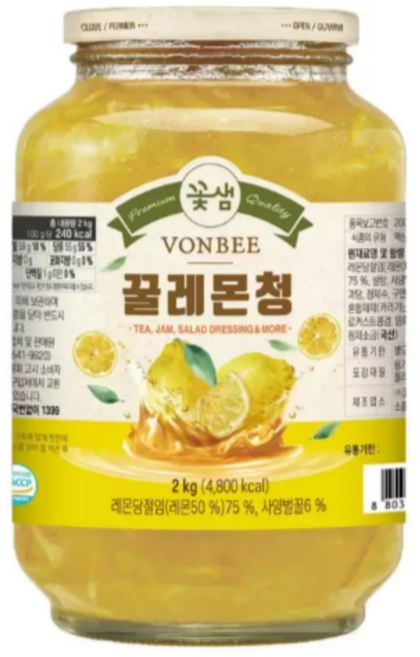 꽃샘 본비 꿀레몬청 2kg, 1개입, 1개