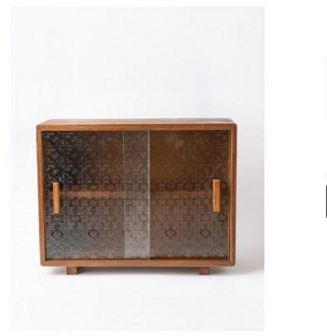 빈티지 미니 수납장 소품 정리함 원목 주방 거실 티크 유리장 인테리어소품, 티크 미니 유리 수납장 40x20x45cm