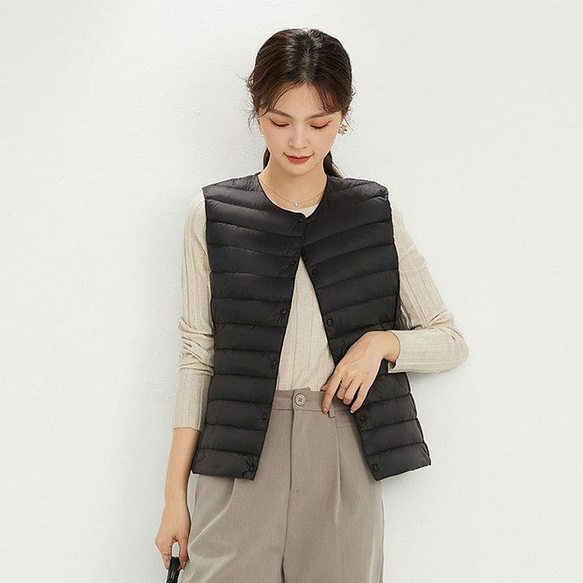 HA.M 여성 경량 패딩 조끼 빅사이즈 오리털 조끼