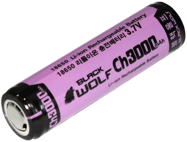 블랙울프 C3000 3000mAh 18650 충전배터리, 18650 C3000셀 중국3000mAh, 1개