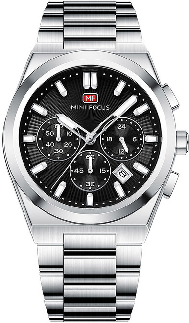 미니포커스 크로노그래프 메탈 밴드 남성 손목시계 MF0614G