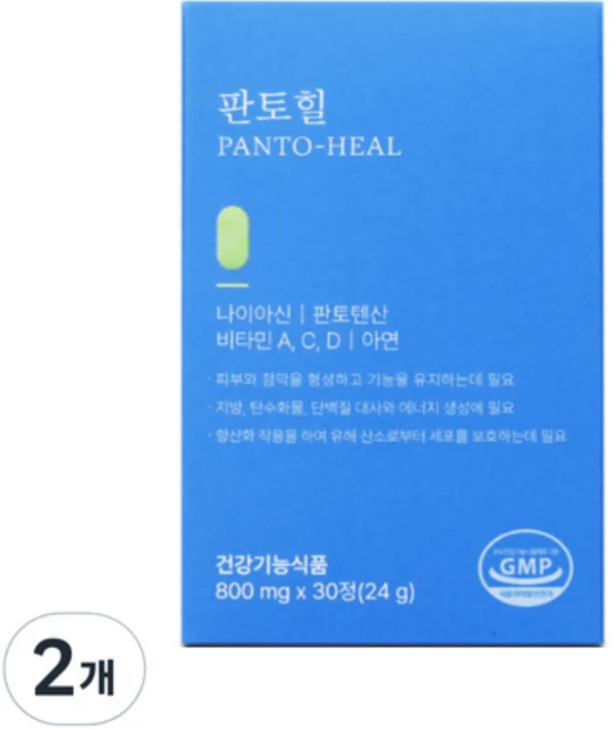 에보덤 판토힐 아연 판토텐산, 2개, 30정 - 쿠팡