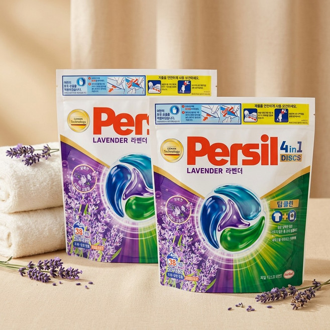 퍼실 디스크 캡슐세제 라벤더, 38개입, 2개