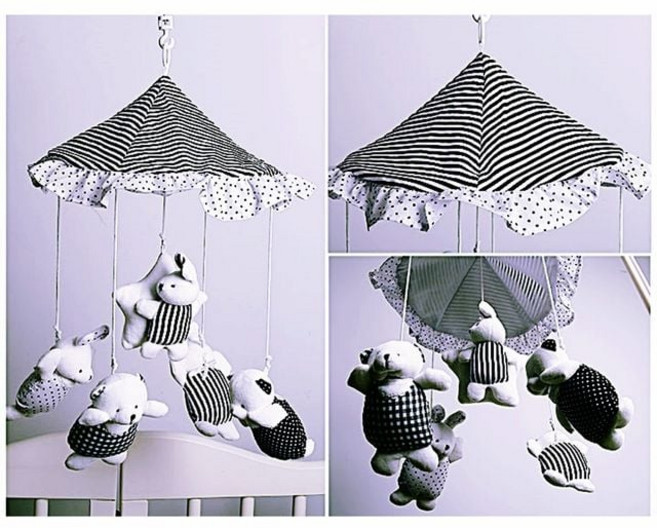 오르골 흑백모빌 토돌이 신생아모빌 1EA, 본상품