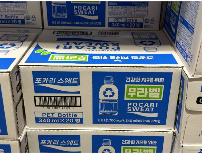 포카리스웨트 무라벨, 340ml, 20개