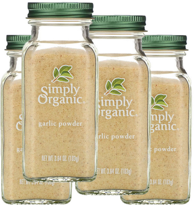 Simply Organic 다용도 오가닉 건조 마늘 분말 시즈닝 향신료 103g 2개, 4개