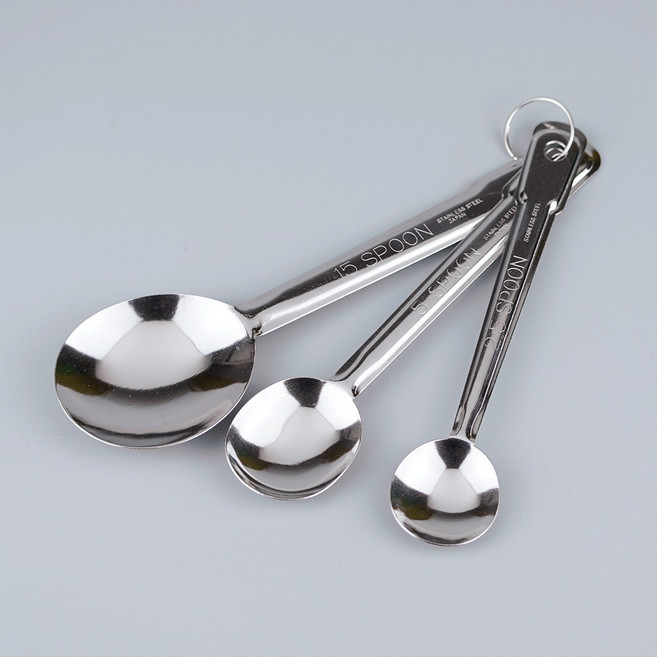 일본제 에코 스테인레스 3P 계량스푼 2.5ml 5ml 15ml 3개 한묶음, 1개