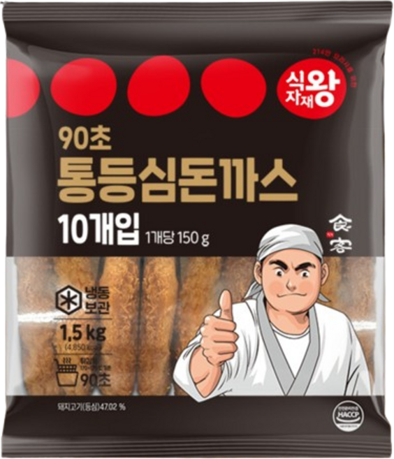 바이오푸드몰_식자재왕 90초 통등심돈까스 1.5kg, 17개