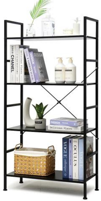 철제 선반 이지라이프 이지랙 다용도 책장 거실 서재 틈새 수납장 3단 4단 5단, 이지랙 4단 블랙, 1개