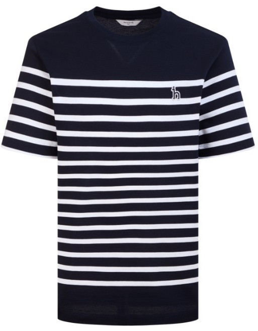헤지스 네이비 스트라이프 면 반팔티셔츠 YMWHTS5B546N2