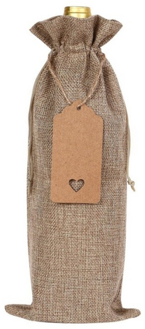 유리병 와인병 선물포장 파우치 10p, 1세트, 베이지