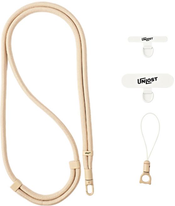 UNLOST 스포츠 슬림 핸드폰 스트랩 베이직 에디션, 1개, 머드 베이지